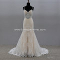 Designer Luxury Beaded Ball Gown Embroidery Lace Champagne Wedding Dress